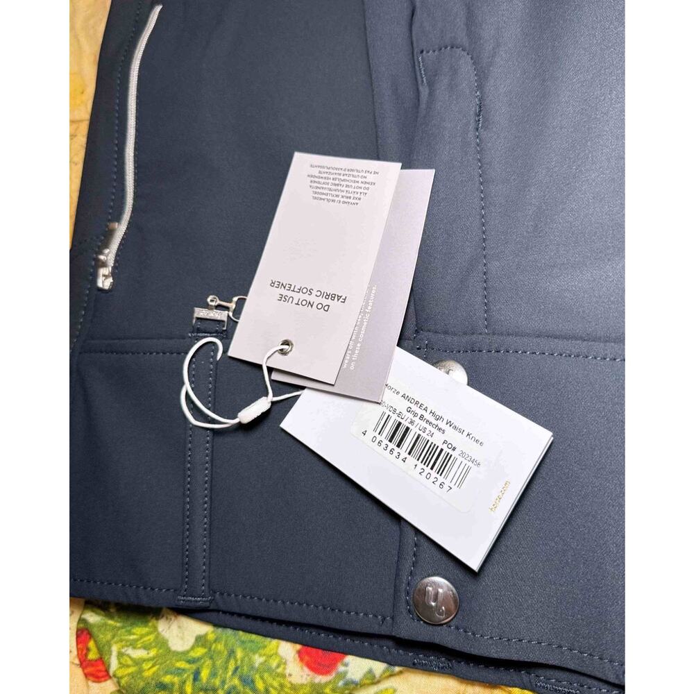 Horze Andrea High Waist Knee Patch Riding Tights Breeches US 24 EU 36 NWT Blue - Picture 7 of 15